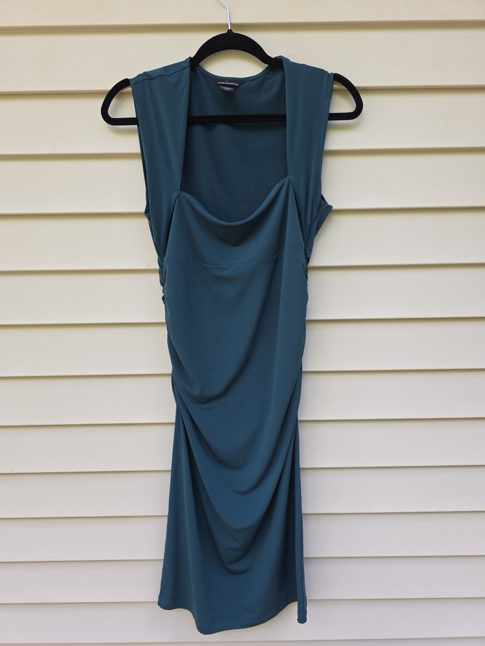 Moda International Teal/Dark Green Midi Body Con Dress